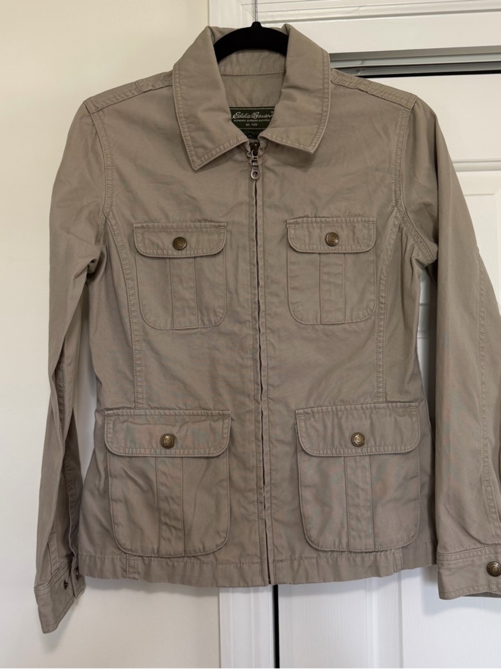 Eddie Bauer Vintage Khaki Tan Safari Style Jacket Size XS